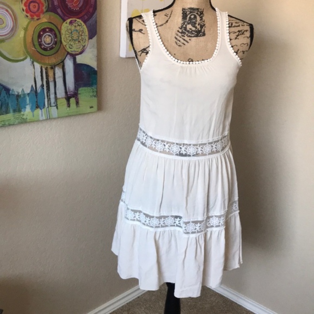 Altar'd State White  tiered Sundress with lace